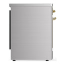 ILVE Majestic III 30-Inch Induction Range with 4 Induction Elements and Solid Door Electric Oven in Stainless Steel with Brass Trim (UMIB30QNR3SSG)