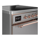 ILVE Majestic III 30-Inch Induction Range with 4 Induction Elements and Solid Door Electric Oven in Stainless Steel with Copper Trim (UMIB30QNR3SSP)
