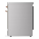 ILVE Majestic III 30-Inch Induction Range with 4 Induction Elements and Solid Door Electric Oven in Stainless Steel with Copper Trim (UMIB30QNR3SSP)