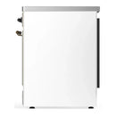 ILVE Majestic III 30-Inch Induction Range with 4 Induction Elements and Solid Door Electric Oven in White with Burnished Trim (UMIB30QNR3WHB)