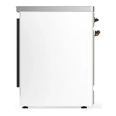 ILVE Majestic III 30-Inch Induction Range with 4 Induction Elements and Solid Door Electric Oven in White with Burnished Trim (UMIB30QNR3WHB)