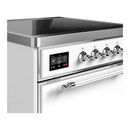 ILVE Majestic III 30-Inch Induction Range with 4 Induction Elements and Solid Door Electric Oven in White with Chrome Trim (UMIB30QNR3WHC)