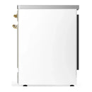 ILVE Majestic III 30-Inch Induction Range with 4 Induction Elements and Solid Door Electric Oven in White with Brass Trim (UMIB30QNR3WHG)
