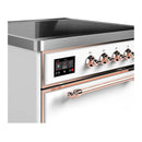 ILVE Majestic III 30-Inch Induction Range with 4 Induction Elements and Solid Door Electric Oven in White with Copper Trim (UMIB30QNR3WHP)