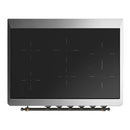 ILVE Majestic III 36-Inch Induction Range with 6 Induction Elements and Triple Glass Door Electric Oven in Antique White with Burnished Trim (UMIB36NR3AWB)