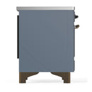 ILVE Majestic III 36-Inch Induction Range with 6 Induction Elements and Triple Glass Door Electric Oven in Blue Grey with Burnished Trim (UMIB36NR3BGB)