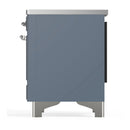 ILVE Majestic III 36-Inch Induction Range with 6 Induction Elements and Triple Glass Door Electric Oven in Blue Grey with Chrome Trim (UMIB36NR3BGC)
