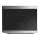 ILVE Majestic III 36-Inch Induction Range with 6 Induction Elements and Triple Glass Door Electric Oven in Blue Grey with Chrome Trim (UMIB36NR3BGC)
