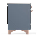 ILVE Majestic III 36-Inch Induction Range with 6 Induction Elements and Triple Glass Door Electric Oven in Blue Grey with Copper Trim (UMIB36NR3BGP)