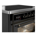 ILVE Majestic III 36-Inch Induction Range with 6 Induction Elements and Triple Glass Door Electric Oven in Glossy Black with Burnished Trim (UMIB36NR3BKB)