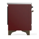 ILVE Majestic III 36-Inch Induction Range with 6 Induction Elements and Triple Glass Door Electric Oven in Burgundy with Burnished Trim (UMIB36NR3BUB)