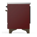 ILVE Majestic III 36-Inch Induction Range with 6 Induction Elements and Triple Glass Door Electric Oven in Burgundy with Burnished Trim (UMIB36NR3BUB)