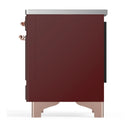 ILVE Majestic III 36-Inch Induction Range with 6 Induction Elements and Triple Glass Door Electric Oven in Burgundy with Copper Trim (UMIB36NR3BUP)