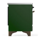 ILVE Majestic III 36-Inch Induction Range with 6 Induction Elements and Triple Glass Door Electric Oven in Emerald Green with Burnished Trim (UMIB36NR3EGB)