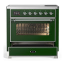 ILVE Majestic III 36-Inch Induction Range with 6 Induction Elements and Triple Glass Door Electric Oven in Emerald Green with Chrome Trim (UMIB36NR3EGC)