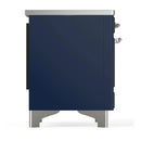 ILVE Majestic III 36-Inch Induction Range with 6 Induction Elements and Triple Glass Door Electric Oven in Mightnight Blue with Chrome Trim (UMIB36NR3MBC)