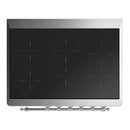 ILVE Majestic III 36-Inch Induction Range with 6 Induction Elements and Triple Glass Door Electric Oven in Mightnight Blue with Chrome Trim (UMIB36NR3MBC)