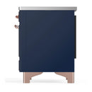 ILVE Majestic III 36-Inch Induction Range with 6 Induction Elements and Triple Glass Door Electric Oven in Mightnight Blue with Copper Trim (UMIB36NR3MBP)