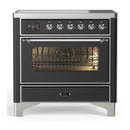 ILVE Majestic III 36-Inch Induction Range with 6 Induction Elements and Triple Glass Door Electric Oven in Matte Graphite with Chrome Trim (UMIB36NR3MGC)