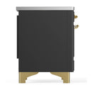 ILVE Majestic III 36-Inch Induction Range with 6 Induction Elements and Triple Glass Door Electric Oven in Matte Graphite with Brass Trim (UMIB36NR3MGG)