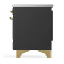 ILVE Majestic III 36-Inch Induction Range with 6 Induction Elements and Triple Glass Door Electric Oven in Matte Graphite with Brass Trim (UMIB36NR3MGG)
