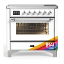 ILVE Majestic III 36-Inch Induction Range with 6 Induction Elements and Triple Glass Door Electric Oven in RAL with Chrome Trim (UMIB36NR3RAC)
