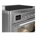 ILVE Majestic III 36-Inch Induction Range with 6 Induction Elements and Triple Glass Door Electric Oven in Stainless Steel with Chrome Trim (UMIB36NR3SSC)