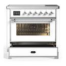 ILVE Majestic III 36-Inch Induction Range with 6 Induction Elements and Triple Glass Door Electric Oven in White with Chrome Trim (UMIB36NR3WHC)