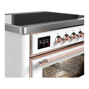ILVE Majestic III 36-Inch Induction Range with 6 Induction Elements and Triple Glass Door Electric Oven in White with Copper Trim (UMIB36NR3WHP)