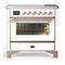 ILVE Majestic III 36-Inch Induction Range with 6 Induction Elements and Triple Glass Door Electric Oven in White with Copper Trim (UMIB36NR3WHP)
