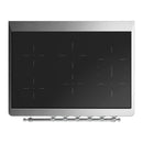 ILVE Majestic III 36-Inch Induction Range with 6 Induction Elements and Solid Door Electric Oven in Antique White with Chrome Trim (UMIB36QNR3AWC)