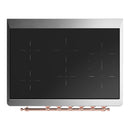 ILVE Majestic III 36-Inch Induction Range with 6 Induction Elements and Solid Door Electric Oven in Antique White with Copper Trim (UMIB36QNR3AWP)