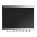 ILVE Majestic III 36-Inch Induction Range with 6 Induction Elements and Solid Door Electric Oven in Blue Grey with Chrome Trim (UMIB36QNR3BGC)