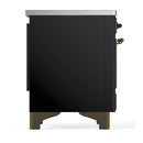 ILVE Majestic III 36-Inch Induction Range with 6 Induction Elements and Solid Door Electric Oven in Glossy Black with Burnished Trim (UMIB36QNR3BKB)
