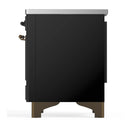 ILVE Majestic III 36-Inch Induction Range with 6 Induction Elements and Solid Door Electric Oven in Glossy Black with Burnished Trim (UMIB36QNR3BKB)