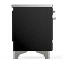 ILVE Majestic III 36-Inch Induction Range with 6 Induction Elements and Solid Door Electric Oven in Glossy Black with Chrome Trim (UMIB36QNR3BKC)