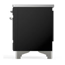 ILVE Majestic III 36-Inch Induction Range with 6 Induction Elements and Solid Door Electric Oven in Glossy Black with Chrome Trim (UMIB36QNR3BKC)