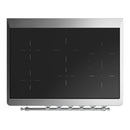 ILVE Majestic III 36-Inch Induction Range with 6 Induction Elements and Solid Door Electric Oven in Glossy Black with Chrome Trim (UMIB36QNR3BKC)