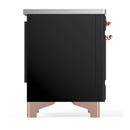 ILVE Majestic III 36-Inch Induction Range with 6 Induction Elements and Solid Door Electric Oven in Glossy Black with Copper Trim (UMIB36QNR3BKP)