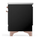 ILVE Majestic III 36-Inch Induction Range with 6 Induction Elements and Solid Door Electric Oven in Glossy Black with Copper Trim (UMIB36QNR3BKP)