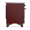 ILVE Majestic III 36-Inch Induction Range with 6 Induction Elements and Solid Door Electric Oven in Burgundy with Burnished Trim (UMIB36QNR3BUB)