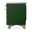 ILVE Majestic III 36-Inch Induction Range with 6 Induction Elements and Solid Door Electric Oven in Emerald Green with Chrome Trim (UMIB36QNR3EGC)