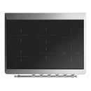 ILVE Majestic III 36-Inch Induction Range with 6 Induction Elements and Solid Door Electric Oven in Emerald Green with Chrome Trim (UMIB36QNR3EGC)