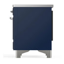 ILVE Majestic III 36-Inch Induction Range with 6 Induction Elements and Solid Door Electric Oven in Mightnight Blue with Chrome Trim (UMIB36QNR3MBC)