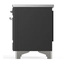 ILVE Majestic III 36-Inch Induction Range with 6 Induction Elements and Solid Door Electric Oven in Matte Graphite with Chrome Trim (UMIB36QNR3MGC)