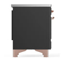 ILVE Majestic III 36-Inch Induction Range with 6 Induction Elements and Solid Door Electric Oven in Matte Graphite with Copper Trim (UMIB36QNR3MGP)
