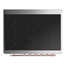 ILVE Majestic III 36-Inch Induction Range with 6 Induction Elements and Solid Door Electric Oven in Matte Graphite with Copper Trim (UMIB36QNR3MGP)