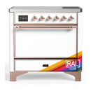 ILVE Majestic III 36-Inch Induction Range with 6 Induction Elements and Solid Door Electric Oven in RAL with Copper Trim (UMIB36QNR3RAP)