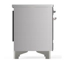 ILVE Majestic III 36-Inch Induction Range with 6 Induction Elements and Solid Door Electric Oven in Stainless Steel with Chrome Trim (UMIB36QNR3SSC)