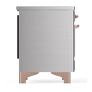 ILVE Majestic III 36-Inch Induction Range with 6 Induction Elements and Solid Door Electric Oven in Stainless Steel with Copper Trim (UMIB36QNR3SSP)